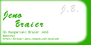 jeno braier business card